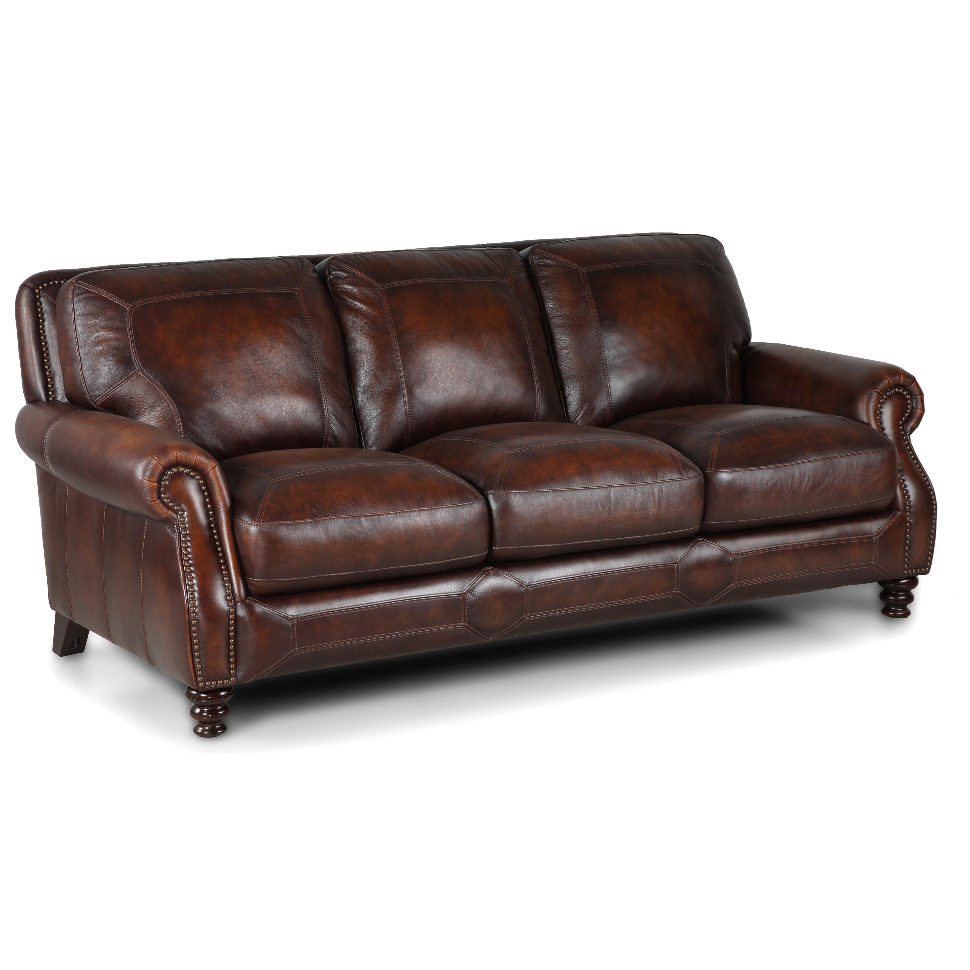 Simon Li Ashland Traditional Leather Sofa Howell Furniture Sofas
